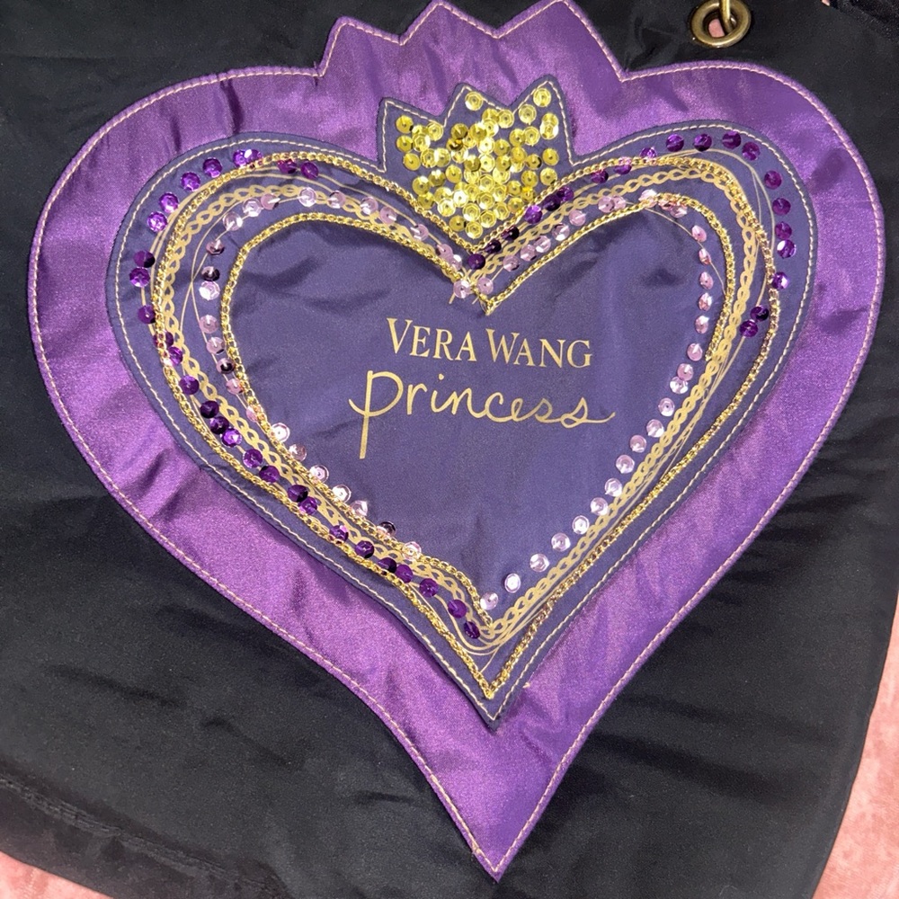 Vera Wang Princess Black and Purple Tote Bag - Picture 3 of 7